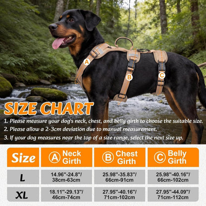 Ausbruchsicheres Hundegeschirr mit Griff – Khaki XL