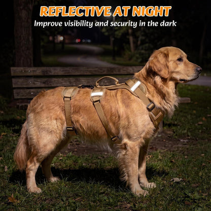 Ausbruchsicheres Hundegeschirr mit Griff – Khaki XL