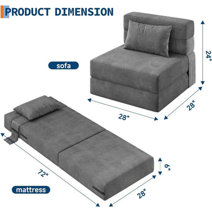 Klappsofa 4-in-1 Dunkelgrau – Schlafsessel & Gästebett