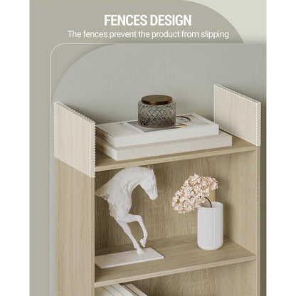 7-Fächriges Bücherregal Eichenbeige – Standregal & Raumteiler