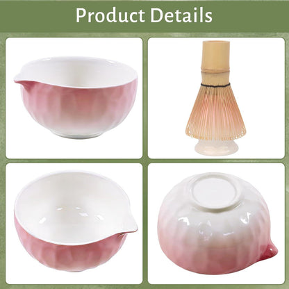 Matcha Besen Set 7-teilig mit Tablett & Box Rosa