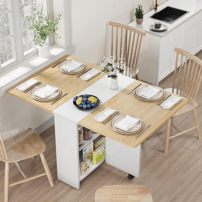 Platzsparender Esstisch – Klappbar & Ausziehbar Naturholz