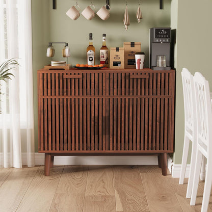 Sideboard Kommode Holz Nussbaum | 2 Türen & 2 Schubladen