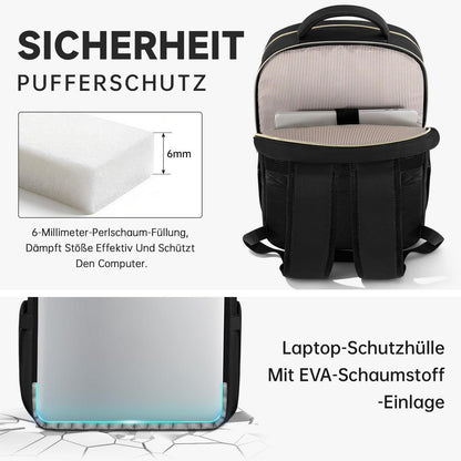 Laptop Rucksack 17,3 Zoll – Herren Damen Schulrucksack Schwarz