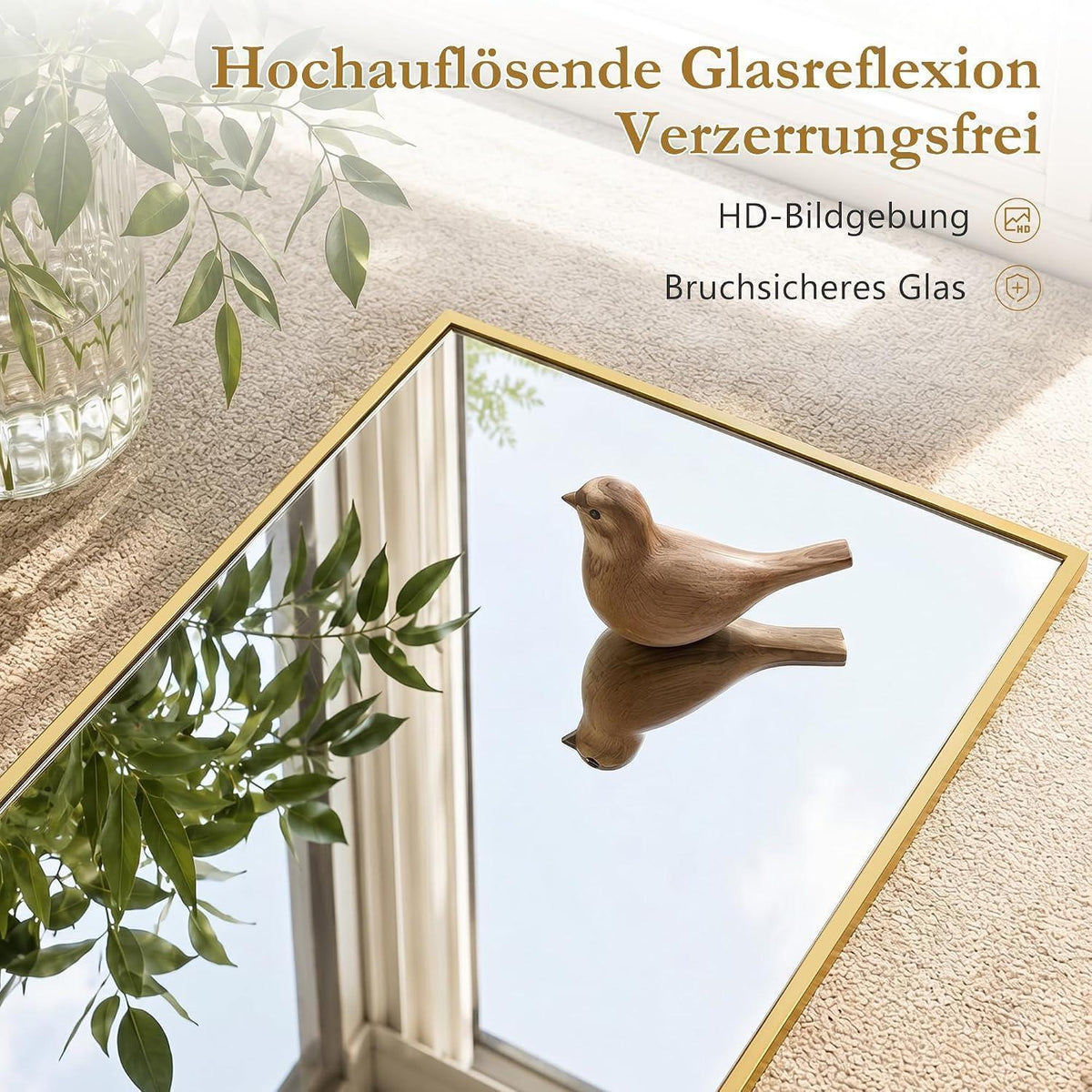 Ganzkörperspiegel Standspiegel 193x86cm, Gold, Modernes Design