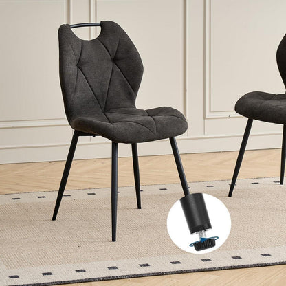 Runder Esstisch Set mit 4 Polsterstühlen im Nordic Stil