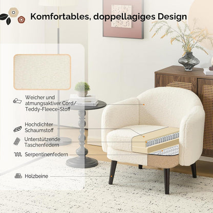 Gepolsterter Teddy-Sessel Beige – Modern & Bequem