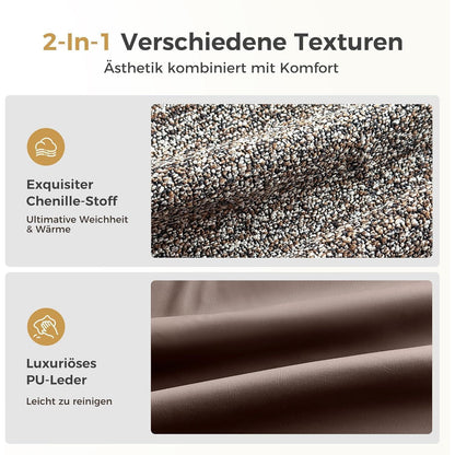 Barhocker Set 2er mit Lehne & Fußstütze – Kaffeefarbe