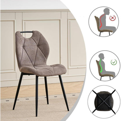 5-teiliges Esszimmer-Set: 140cm Tisch + 4 gepolsterte Stühle