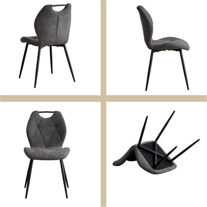 5-teiliges Esszimmer-Set: 140cm Tisch + 4 gepolsterte Stühle