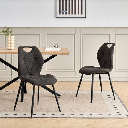 5-teiliges Esszimmer-Set: 140cm Tisch + 4 gepolsterte Stühle