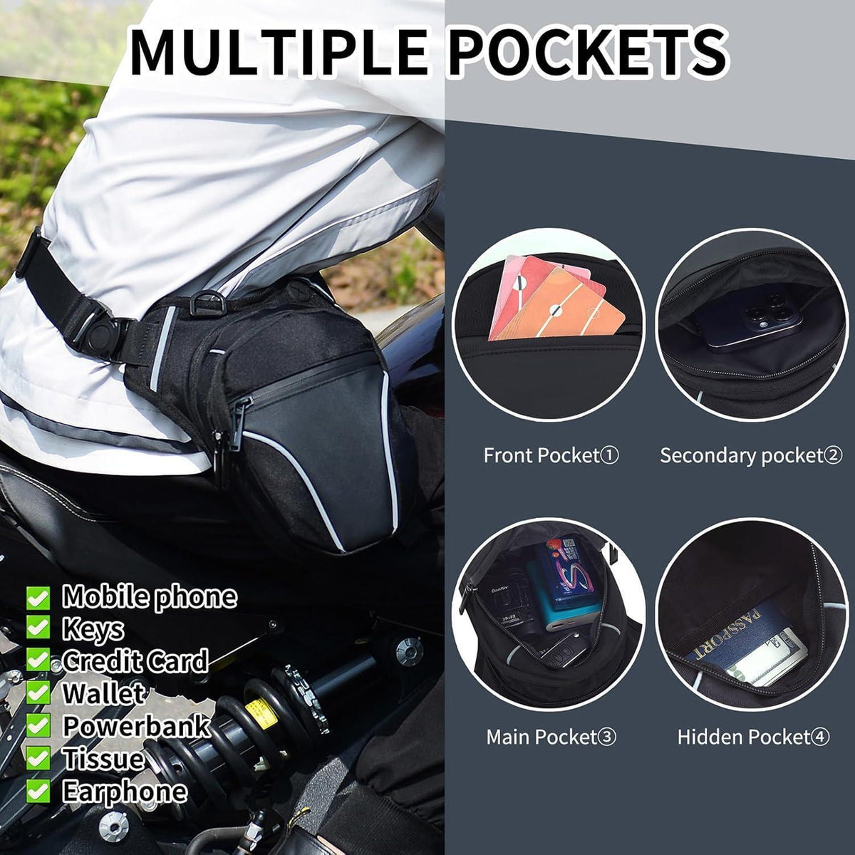 Taktische Motorrad Beintasche Wasserdicht Multifunktionale Hüfttasche