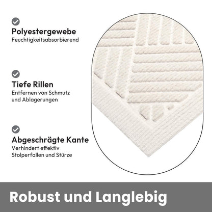Schmutzfangmatte Creme 43x75 cm – Waschbare Fußmatte für Innen & Außen
