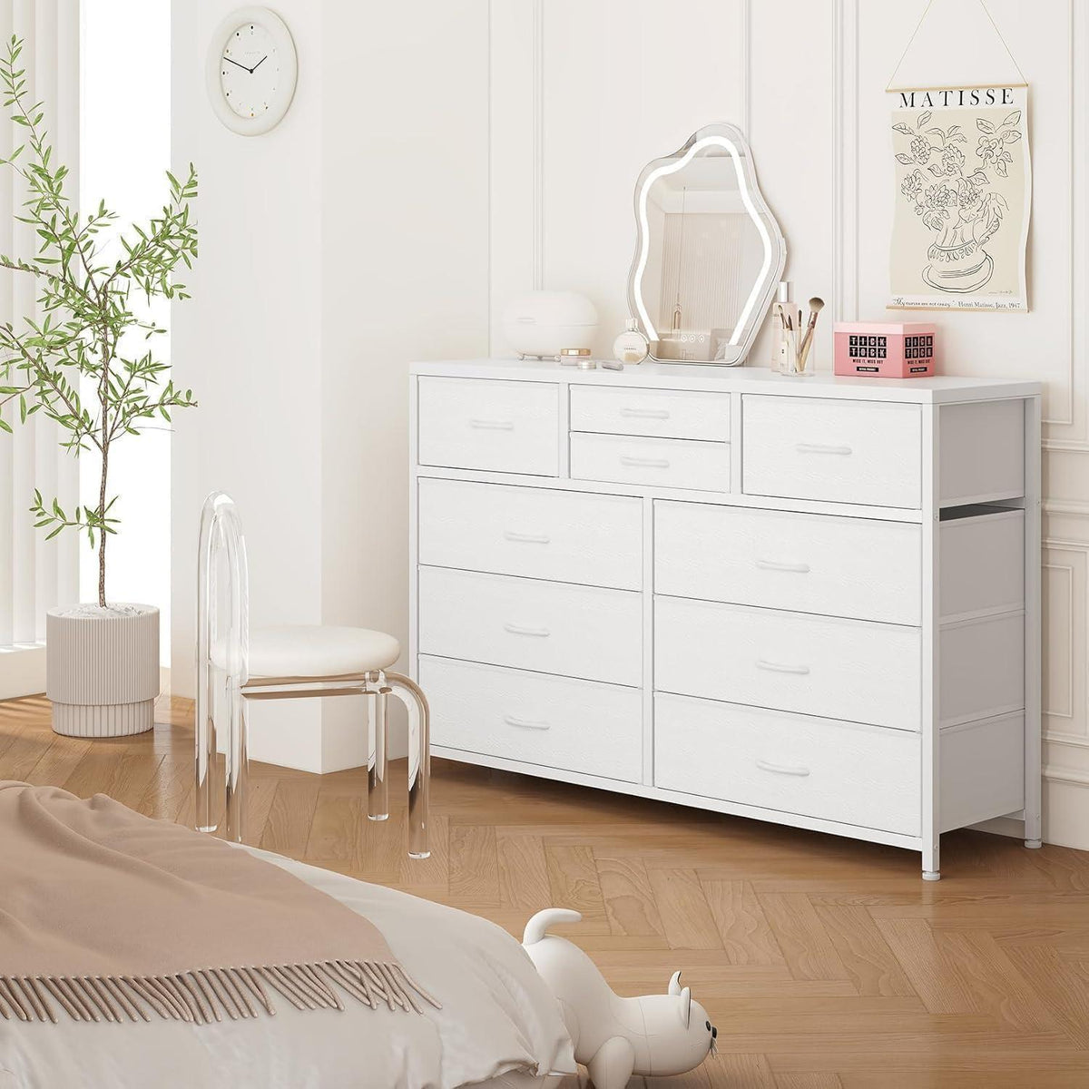 Kommode mit 10 Schubladen – Stoffaufbewahrung für Schlafzimmer
