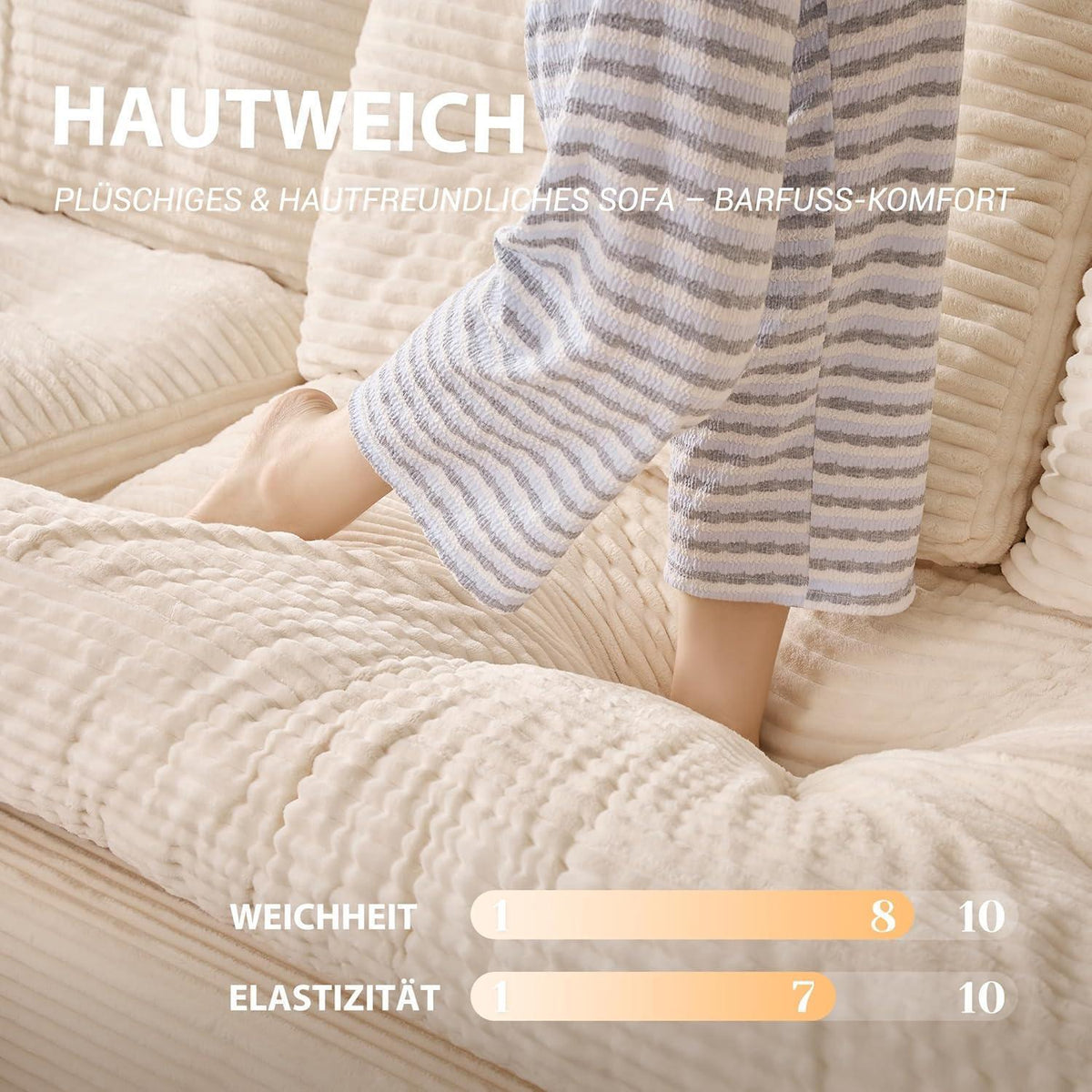 3-Sitzer Ecksofa Beige – Modulares Sofa mit Recamiere