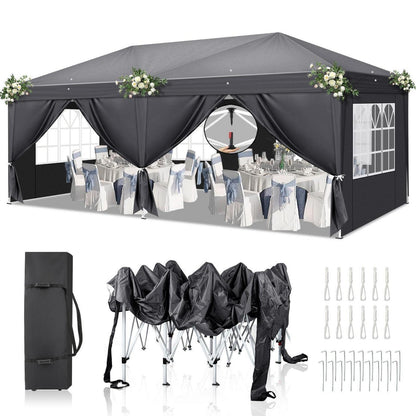 3x6m Faltpavillon mit 6 Seitenteilen – UV-Schutz & Höhenverstellbar
