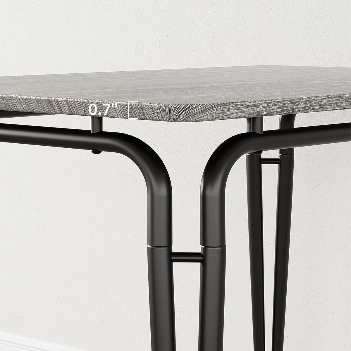 Esszimmer Set Grau – Tisch mit 4 gepolsterten Stühlen