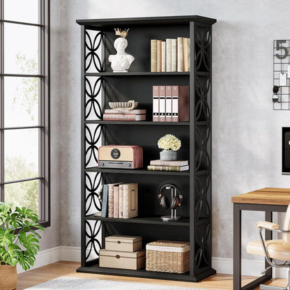 Industrielles Bücherregal 6 Ebenen – Freistehendes Regal für Wohnzimmer