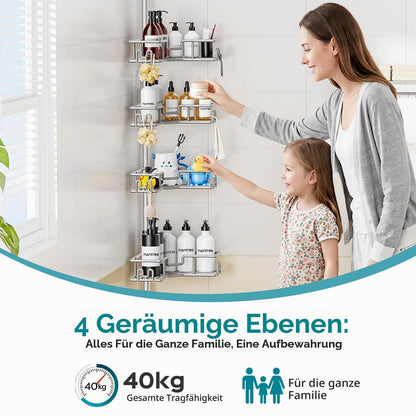 Teleskop Duschablage Eckregal Ohne Bohren – Rostfrei & Verstellbar