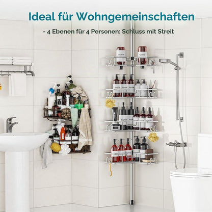 Teleskop Duschablage Eckregal Ohne Bohren – Rostfrei & Verstellbar