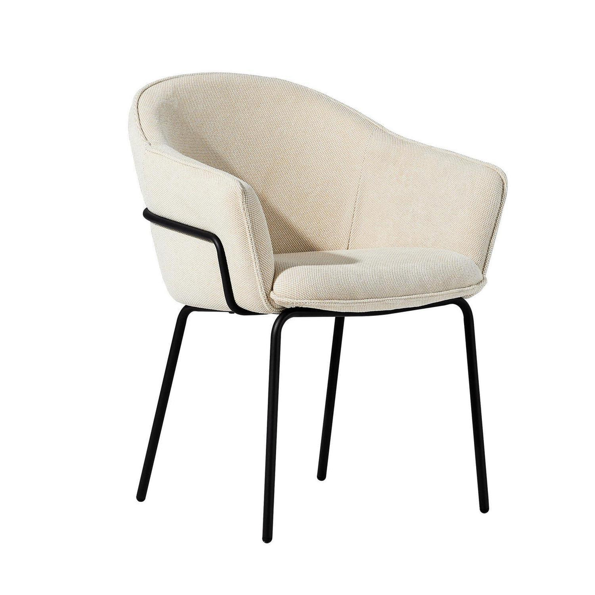 Esszimmerstuhl mit Armlehnen, Beige Chenille Modern