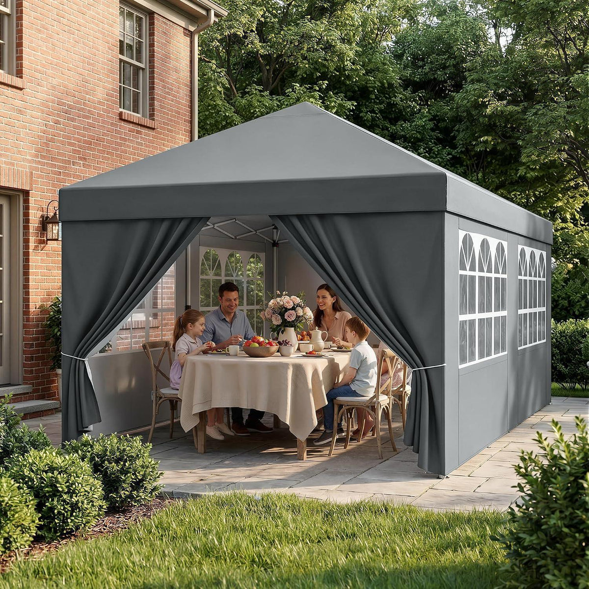 3x6m Faltpavillon wasserdicht mit Seitenwänden & UV-Schutz