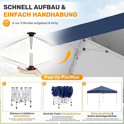 3x3 Pavillon Wasserdicht & Stabil – Partyzelt für Garten & Camping