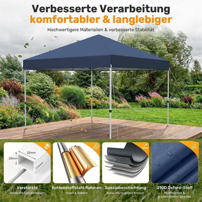 3x3 Pavillon Wasserdicht & Stabil – Partyzelt für Garten & Camping