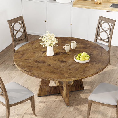 Runder Esstisch 120cm | Küchentisch für 4-6 Personen | Vintage Stil