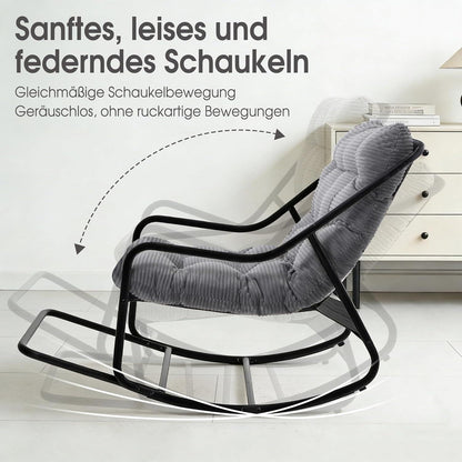 Übergroßer Schaukelstuhl – Gemütlicher Papasan Stuhl Dunkelgrau