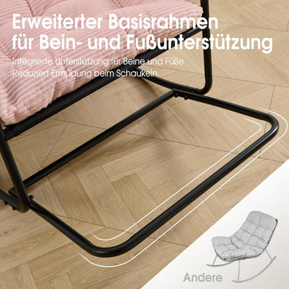 Übergroßer Schaukelstuhl – Gemütlicher Papasan Stuhl Rosa