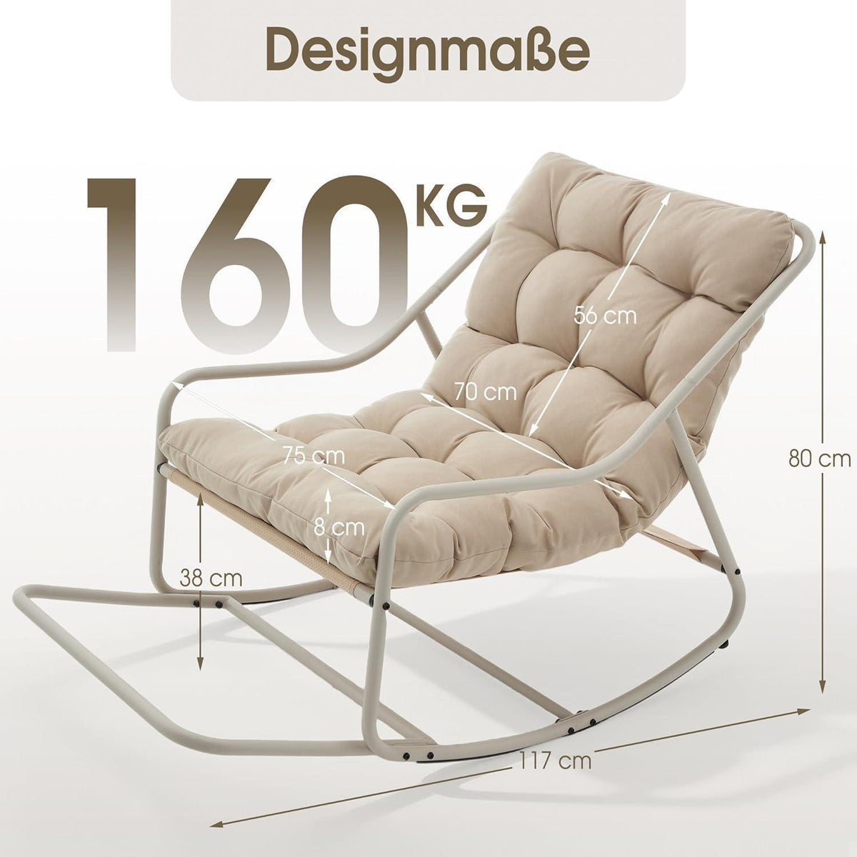 Übergroßer Schaukelstuhl – Gemütlicher Papasan Stuhl für Innen & Außen