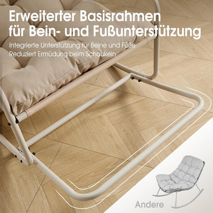 Übergroßer Schaukelstuhl – Gemütlicher Papasan Stuhl für Innen & Außen