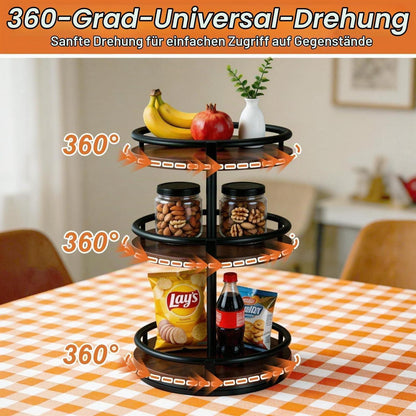 Drehbares Gewürzregal 3-stufig aus Holz für die Küche