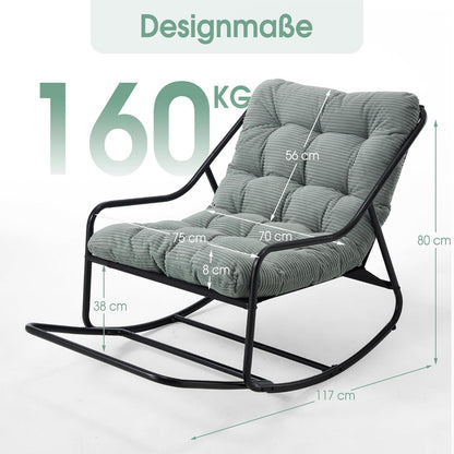 Übergroßer Schaukelstuhl – Gemütlicher Papasan Stuhl Grün
