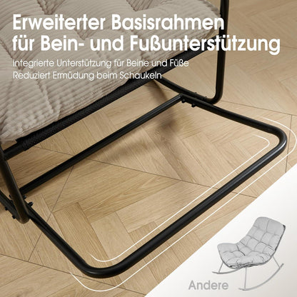 Übergroßer Schaukelstuhl – Gemütlicher Papasan Stuhl Weiß