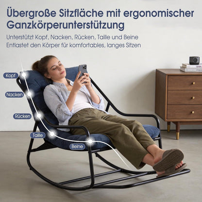 Übergroßer Schaukelstuhl – Gemütlicher Papasan Stuhl Marineblau