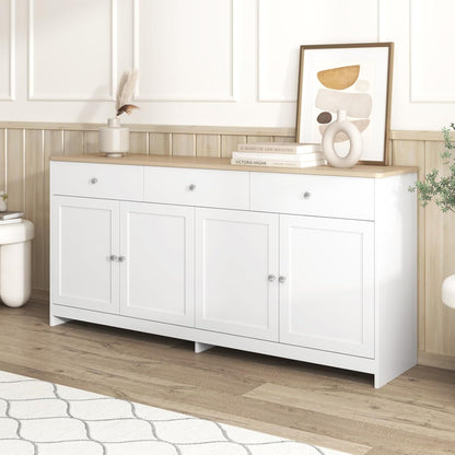 Küchenschrank Sideboard Weiß 160cm mit Arbeitsplatte & Stauraum