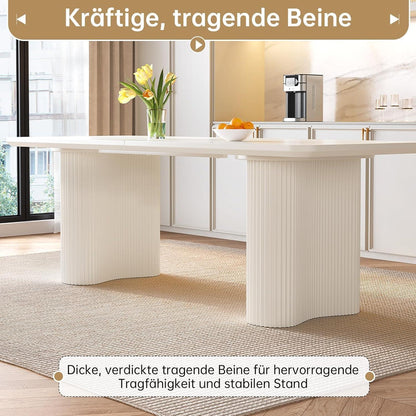 Essgruppe 5-teilig Creme Weiß – Skandinavisch Modern