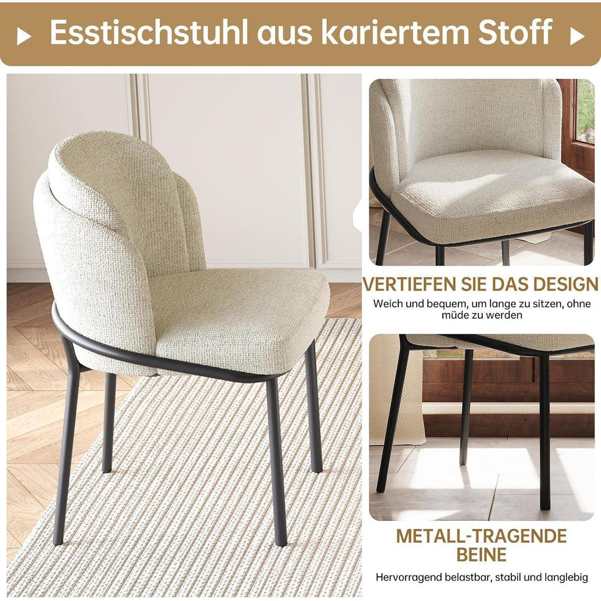 Essgruppe 5-teilig Creme Weiß – Skandinavisch Modern