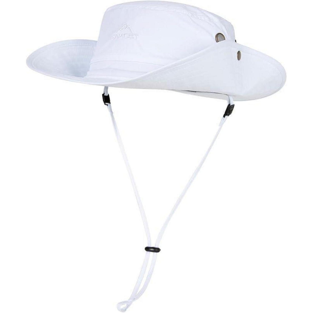 Sonnenhut UPF 50 mit breiter Krempe & Kinnriemen – Weiß
