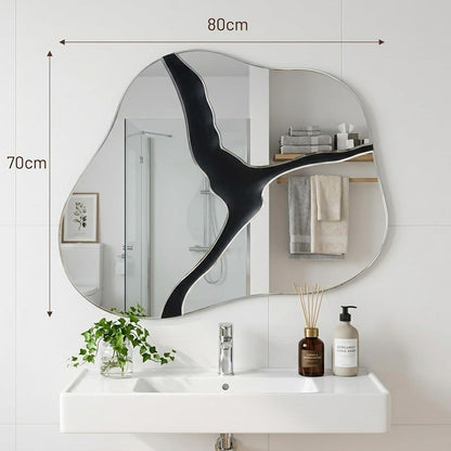 Asymmetrischer Wandspiegel Wolke 80x70cm | Dekorativer Spiegel für Wohnzimmer