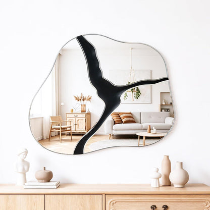 Asymmetrischer Wandspiegel Wolke 80x70cm | Dekorativer Spiegel für Wohnzimmer