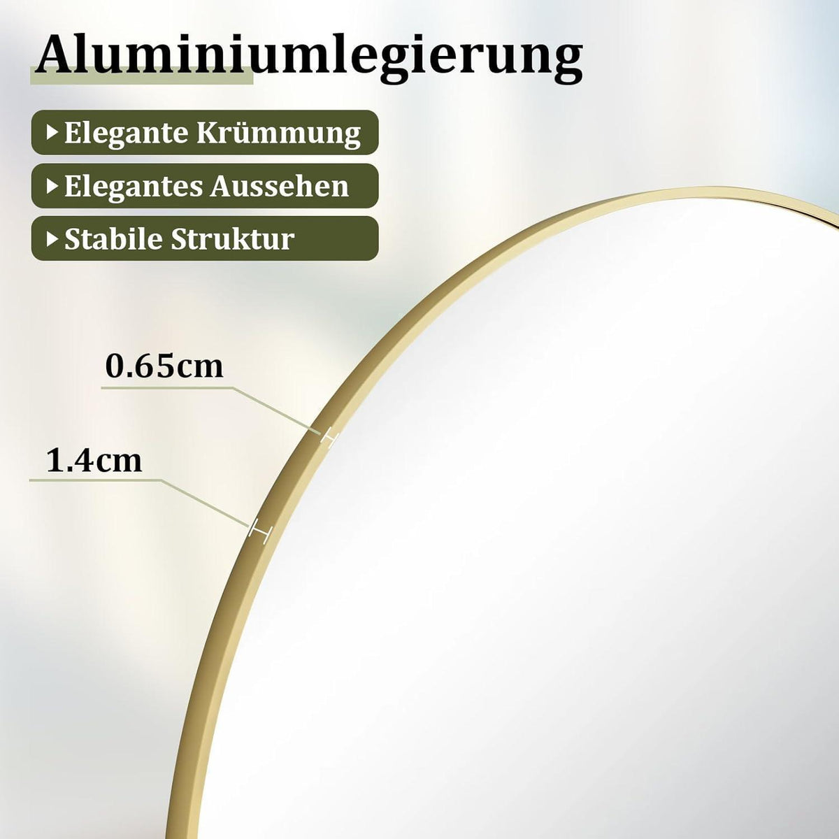 Großer Ganzkörperspiegel 180x67 cm – Stand- & Wandspiegel Gold