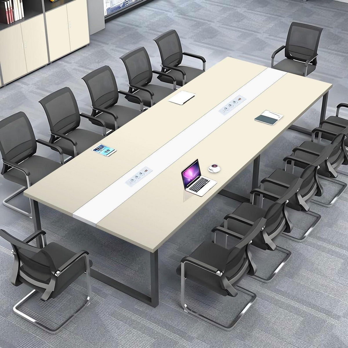 Konferenztisch G400 – Modern, Kabelmanagement & Groß für Büro