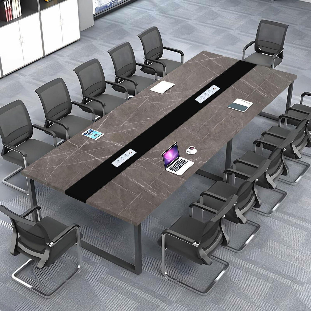 Konferenztisch I1 360x80cm – Modern, Kabeldurchführung & Stabil