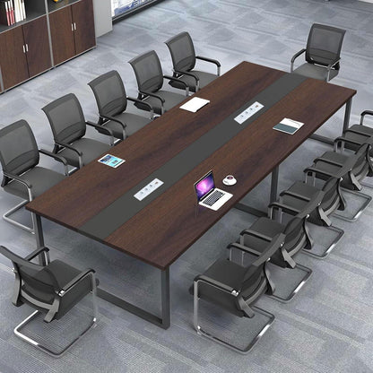 Konferenztisch groß mit Kabeldurchführung – Modernes Büro Meeting Tisch 200x100cm
