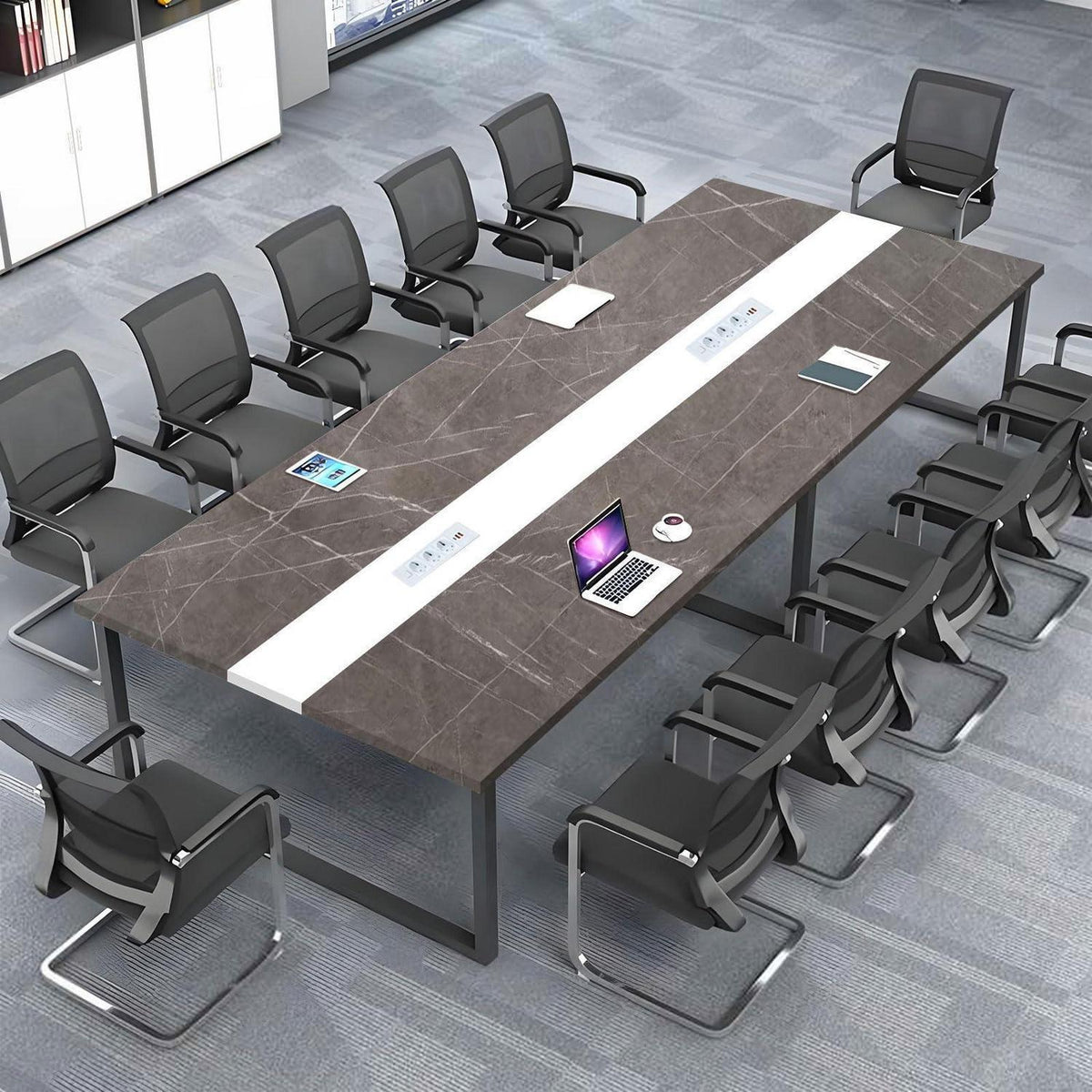 Konferenztisch groß mit Kabeldurchführung – 400x120x74cm