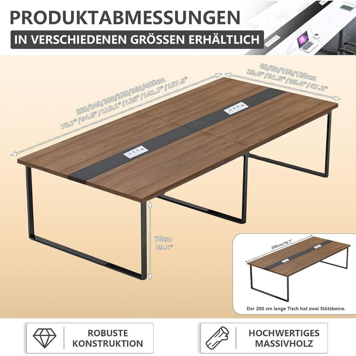 Konferenztisch G360 – Modern, Kabelmanagement & Groß für Büro