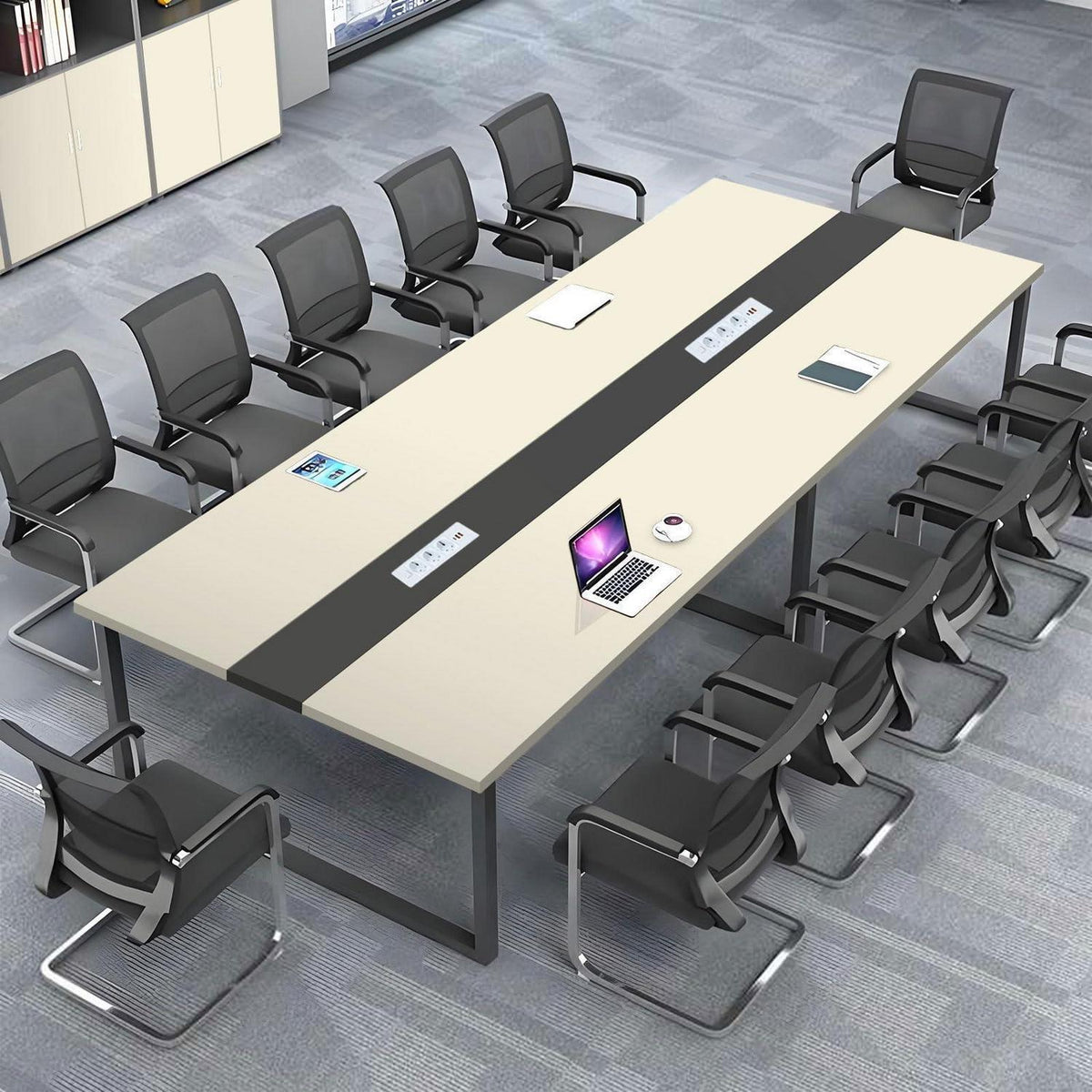 Konferenztisch G1 320x120cm – Modern, Kabelmanagement & Stabil